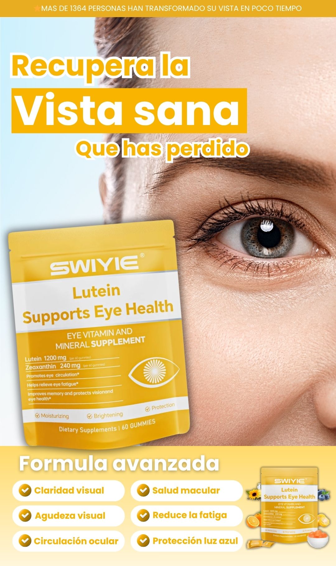 Gomitas de luteína – Suplemento de vitaminas y minerales para los ojos